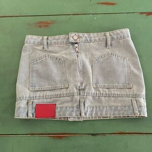 New Micas Women’s Medium Denim Funky Upside Down Mini Skirt
